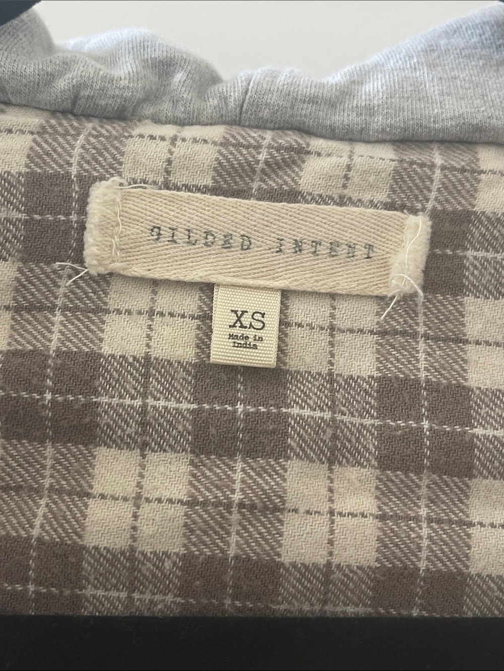 Gilded Intent Distressed Flannel Jacket with Hood EUC Size XS - Picture 2 of 14